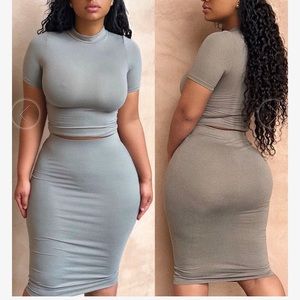 Grey Skirt Set